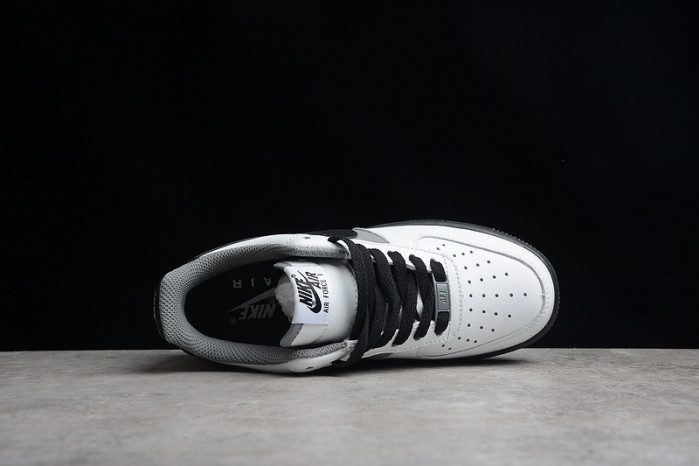 Nike Air Force 1 Low White Dark Grey Black Shoes 553689-609 - Image 7