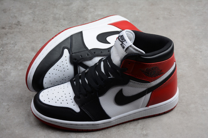 AIR JORDAN 1 High OG Black Toe white/ black-varsity red 555088-125 - Image 8