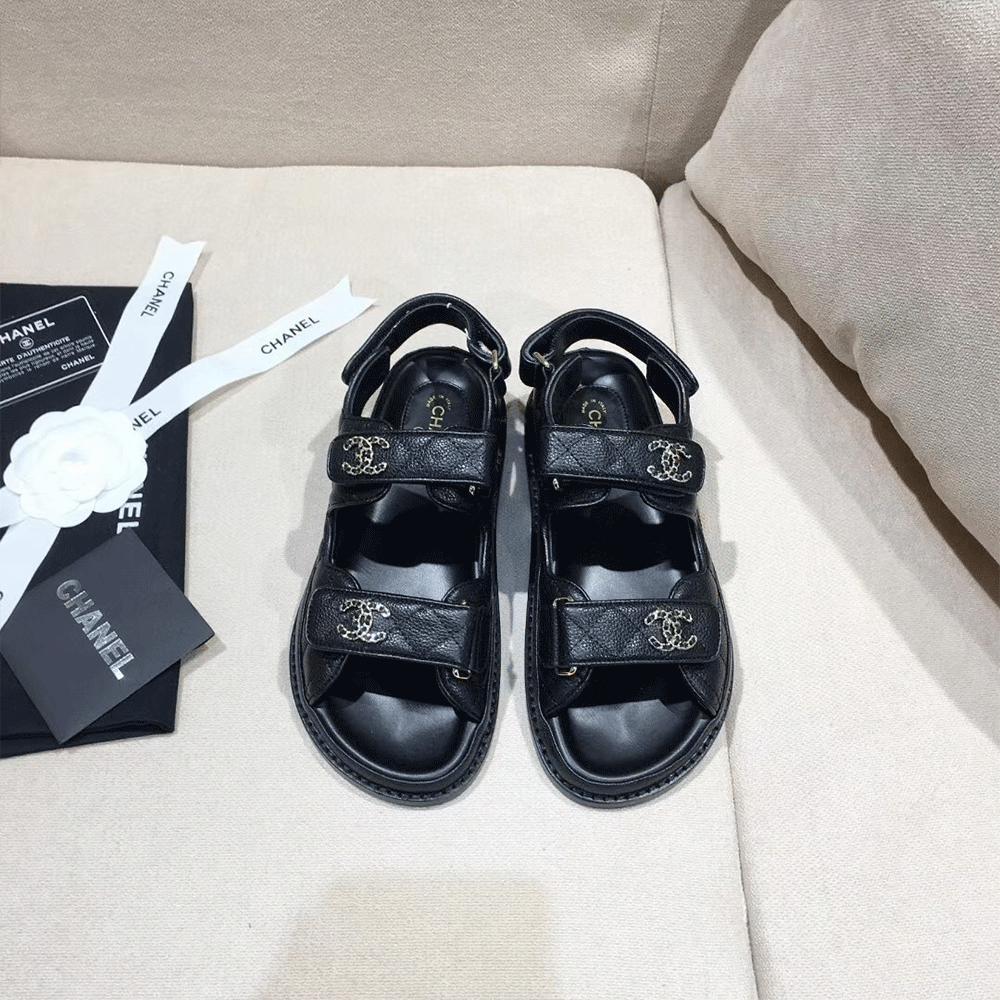 Chanel  Flat Velcro sandals Slide - Image 2