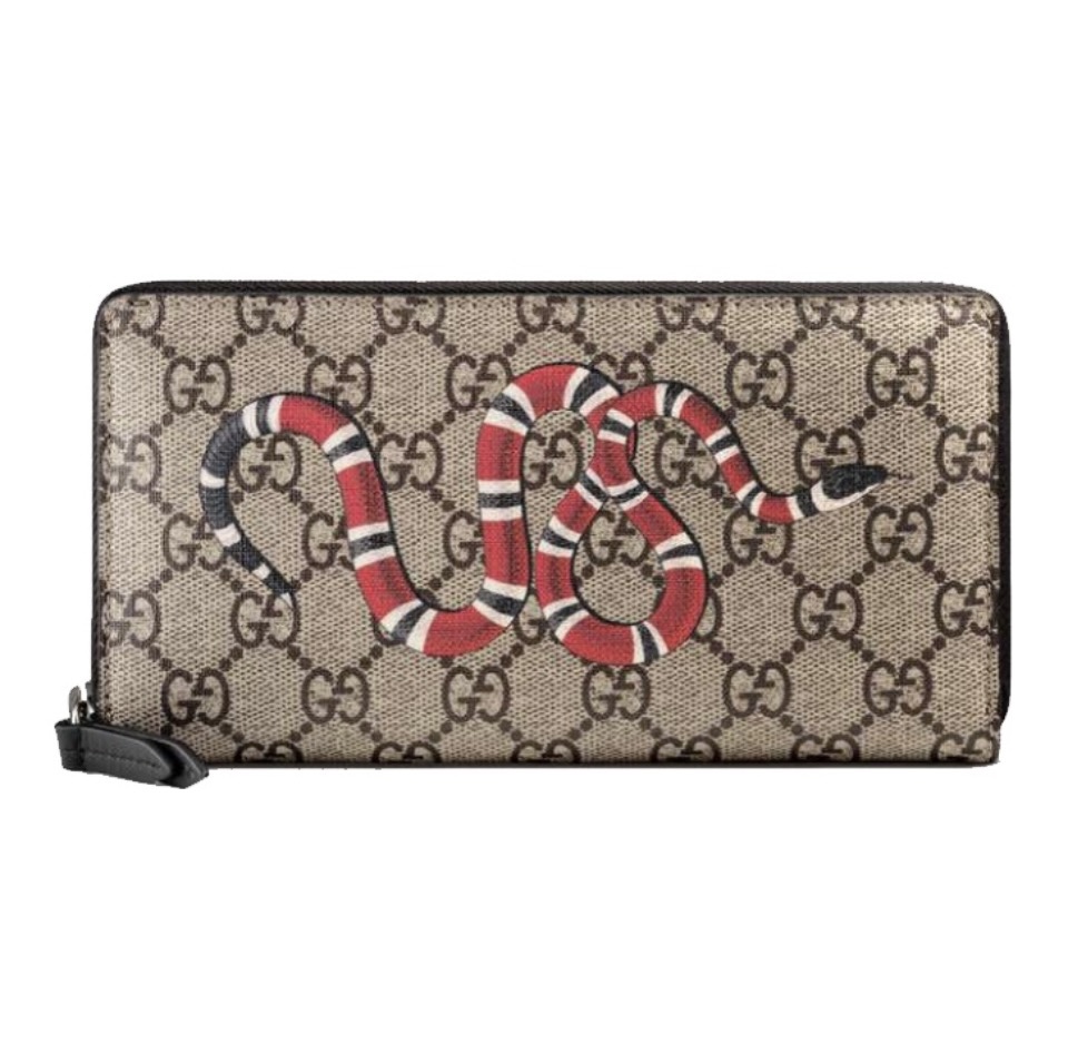 Gucci Unisex GG Supreme Printed Long Zipper Wallet - Image 1