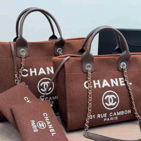 Chanel Canvas Beach Bag - Image 1