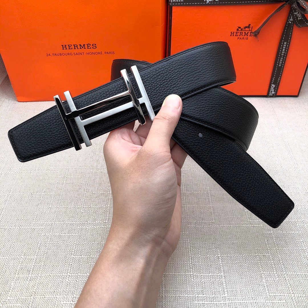 Hermes H Belt Buckle & Reversible Black For Women, Women Belt 380MM - Image 3
