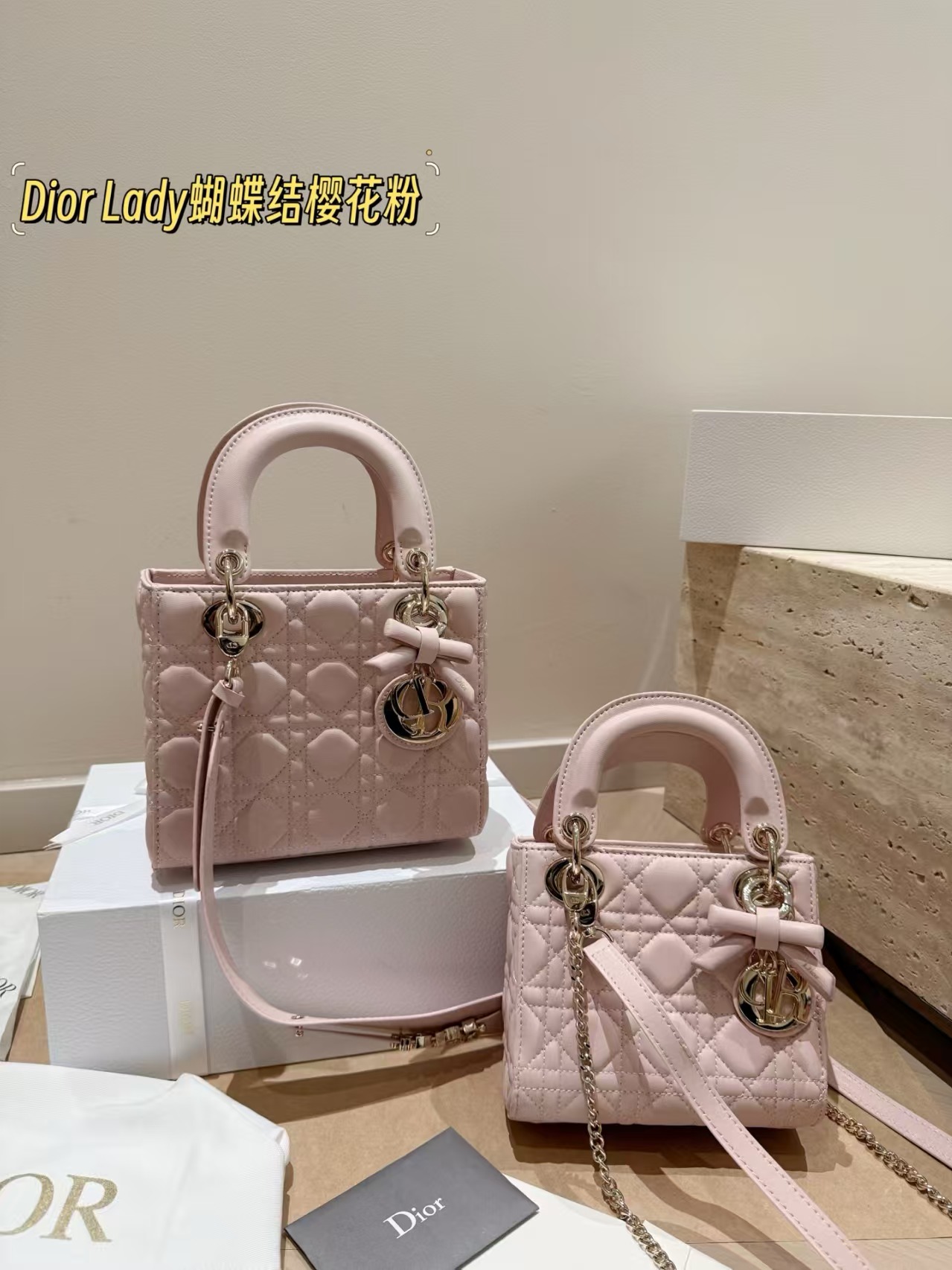 Dior Small & Micro Lady Dior My ABC Dior Bag with bow - Image 7