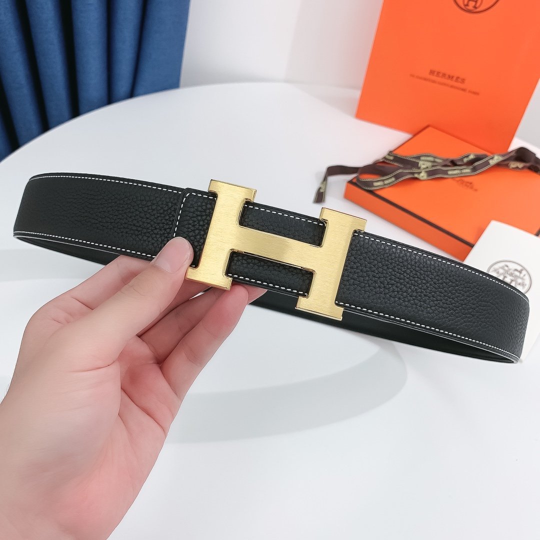 Hermes H Belt Buckle & Reversible Black For Women, Women Belt 380MM - Image 7