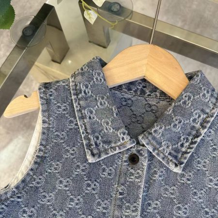Gucci Collared Denim Skirt - Image 6