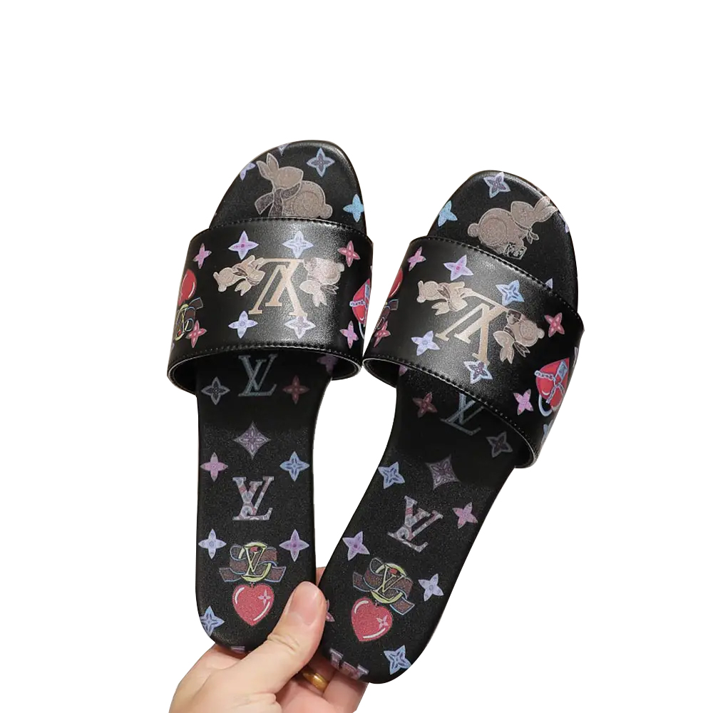 LV Cute Bunny Flats Slide Sandal - Image 1