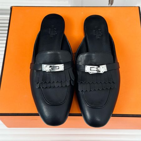 Hermes Oz  Leather is Comfortable Sandals Slide - Image 2
