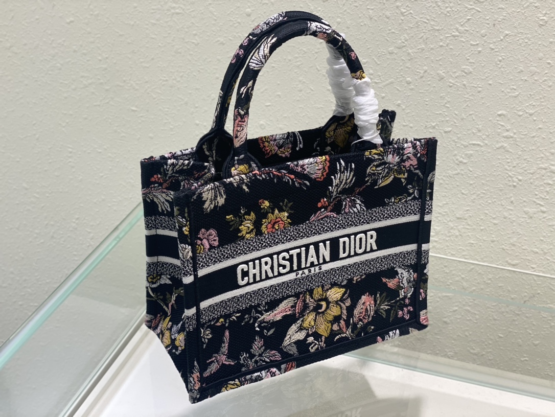 Dior Book Tote Small Black Multicolor Dior Jardin Botanique Embroidery - Image 6