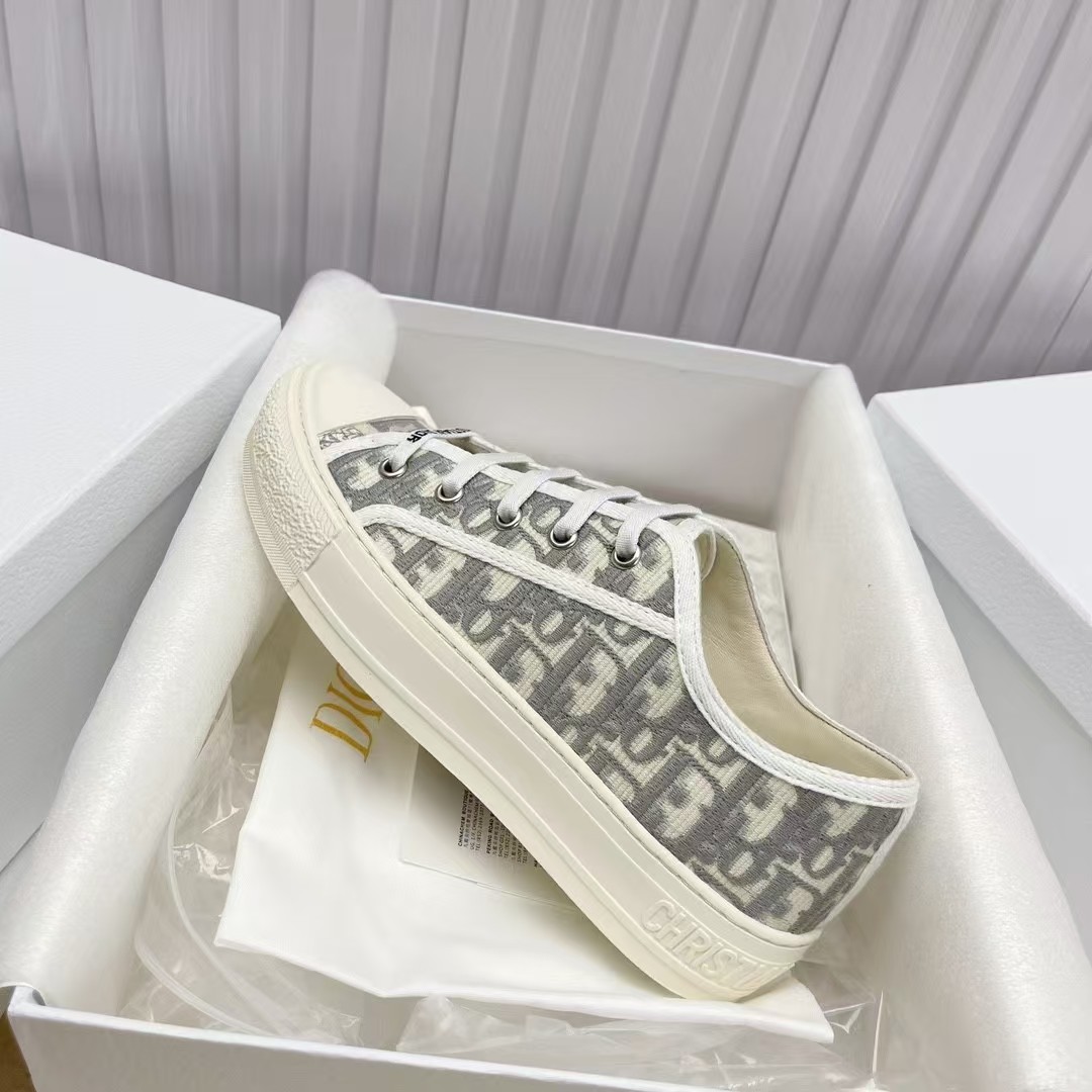Dior Walk'n'Dior Sneaker Stone Gray Oblique Embroidered Cotton - Image 11