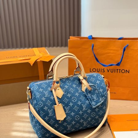 LV Speedy Soft 30 Monogram Denim Bag - Image 4