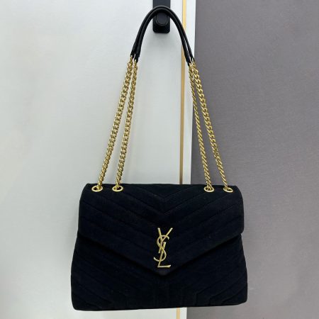 YSL LouLou Quilted Suede Bag - Image 6