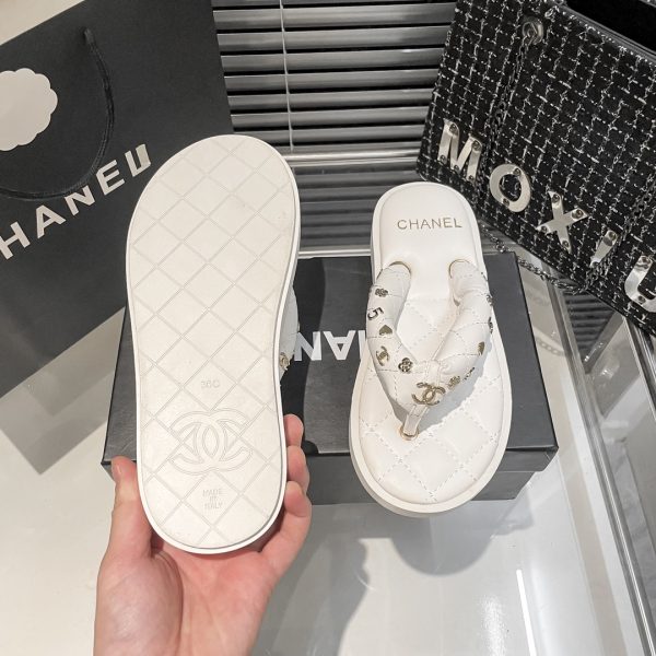 Chanel Interlocking CC Logo Flip-Flops