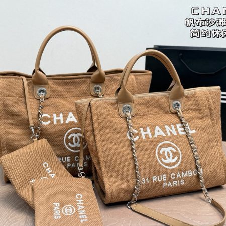Chanel Canvas Beach Bag - Image 9