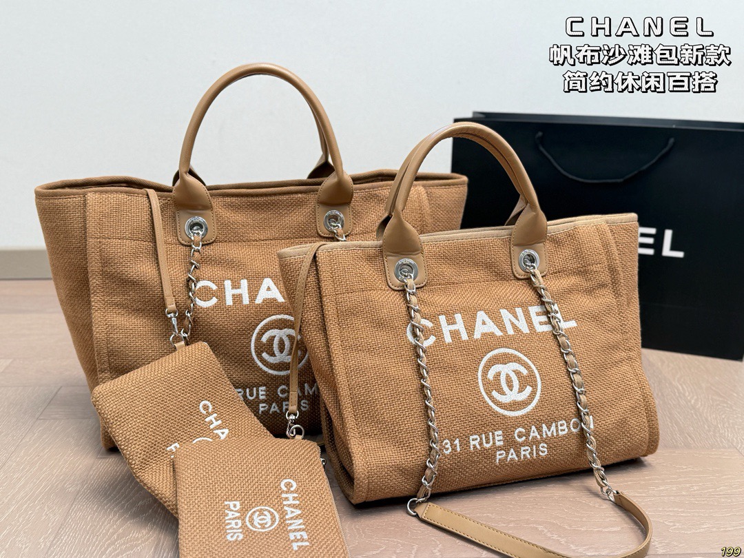 Chanel Canvas Beach Bag - Image 9