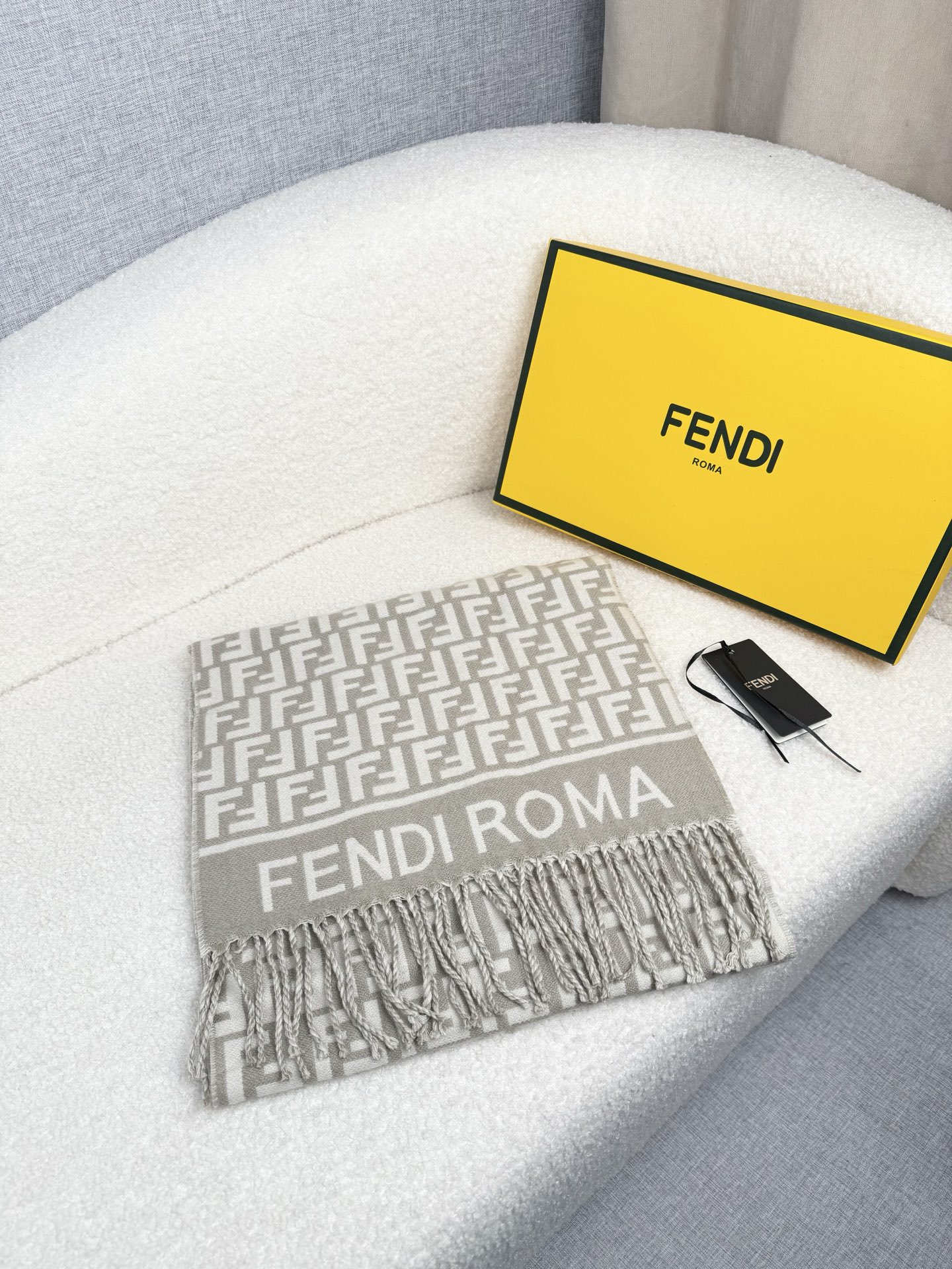Fendi Wool Jacquard Unisex Scarf - Image 1