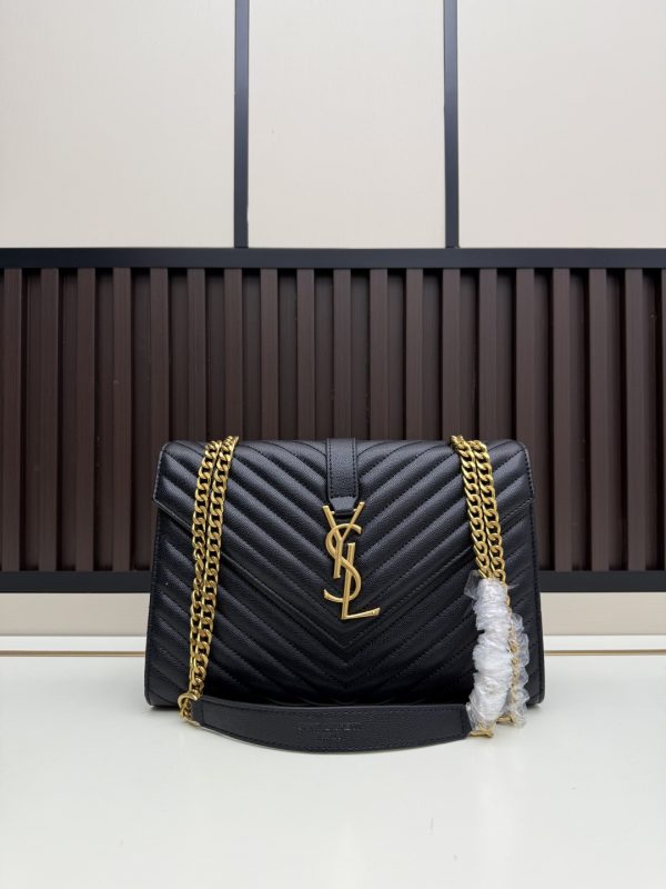 YSL Caviar Black Quilted Handbag