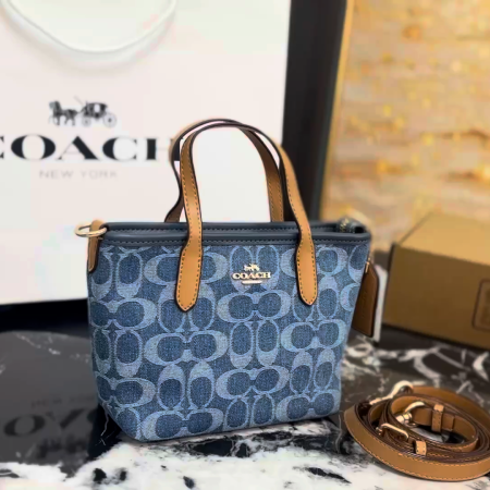 Coach Laurel 19 Denim Tote Bag - Image 2