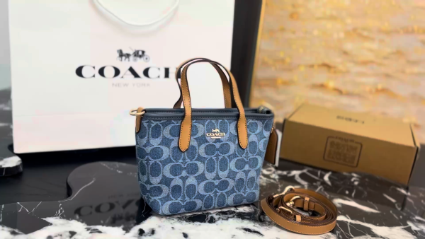 Coach Laurel 19 Denim Tote Bag