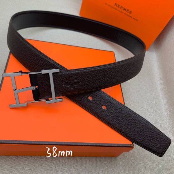 Hermes H Belt Buckle & Reversible Black For Women, Women Belt 380MM
