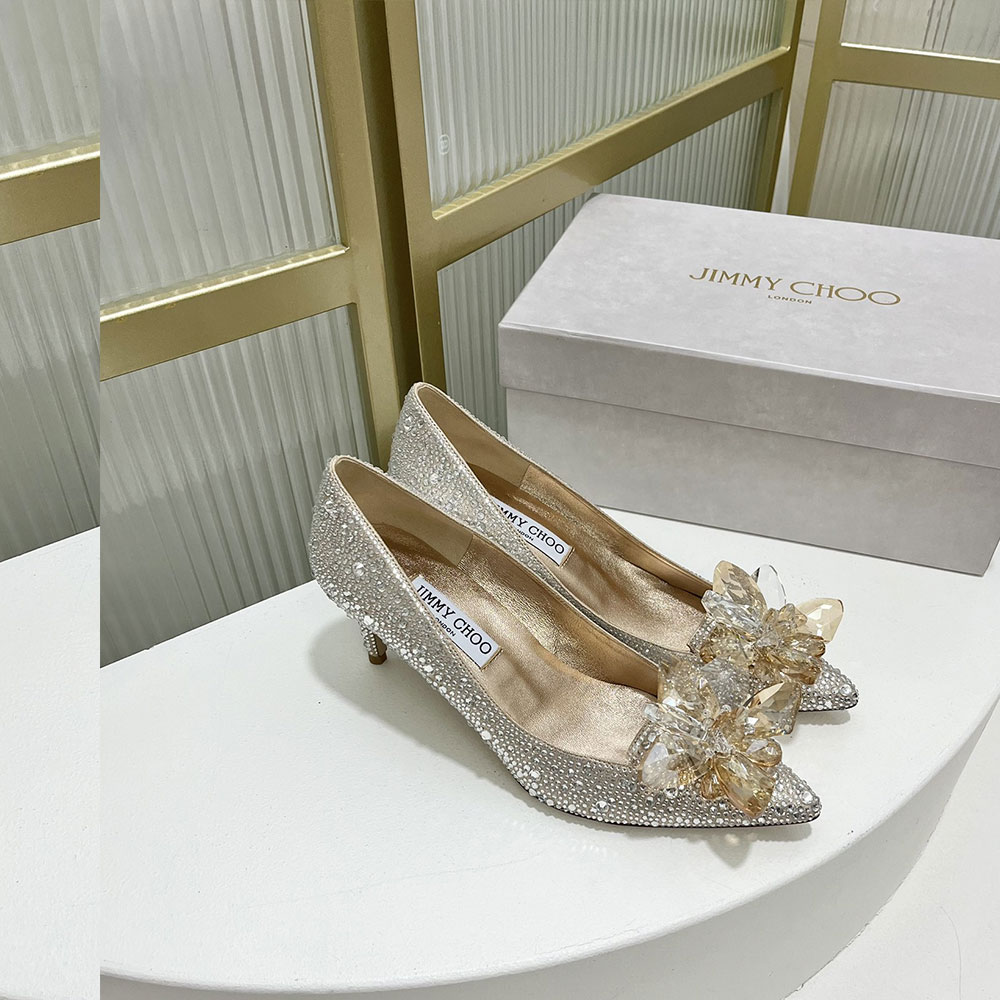 Jimmy Choo Allure Crystal Point Slide Sandal - Image 15