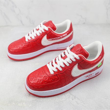 LV x Nike Air Force 1'07 LV8 Low Red/white/LV Monogram - Image 5