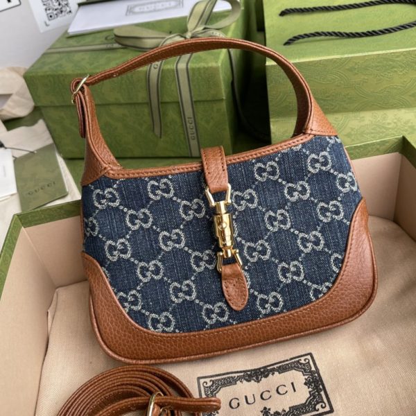 Gucci Jackie 1961 Canvas & Leather Shoulder Bags