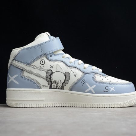 Kaws x Nike Air Force 1 07 Mid White Blue Black CW2308-211 - Image 11