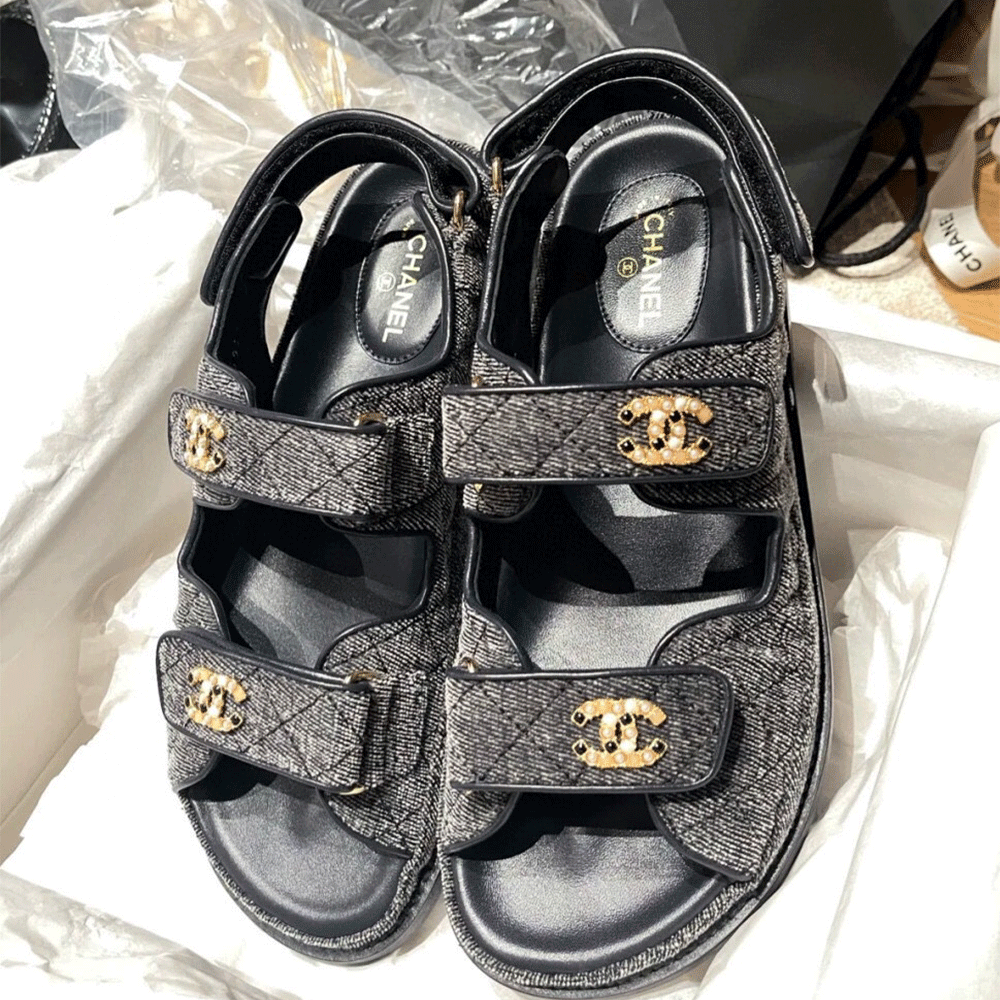 Chanel  Flat Velcro sandals Slide - Image 1