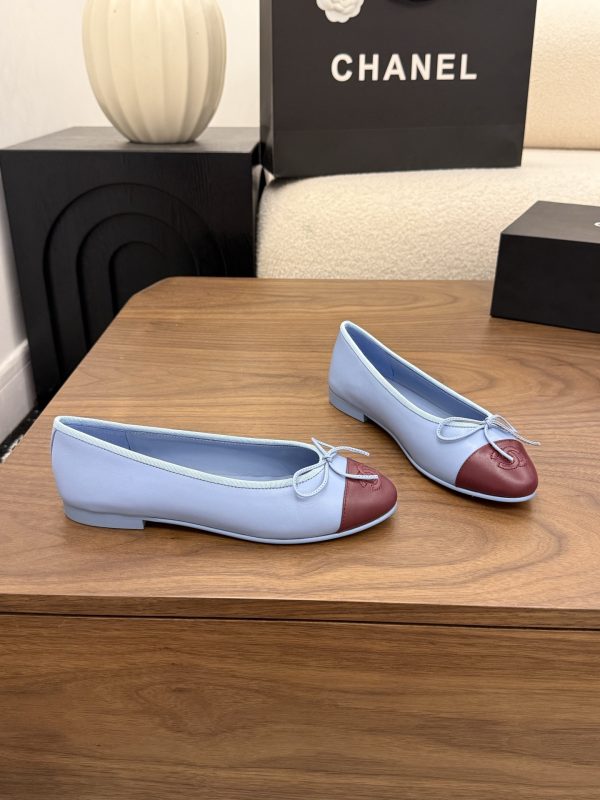 Chanel 26S Matthieu Blazy's Ballet Flats Burgundy Blue