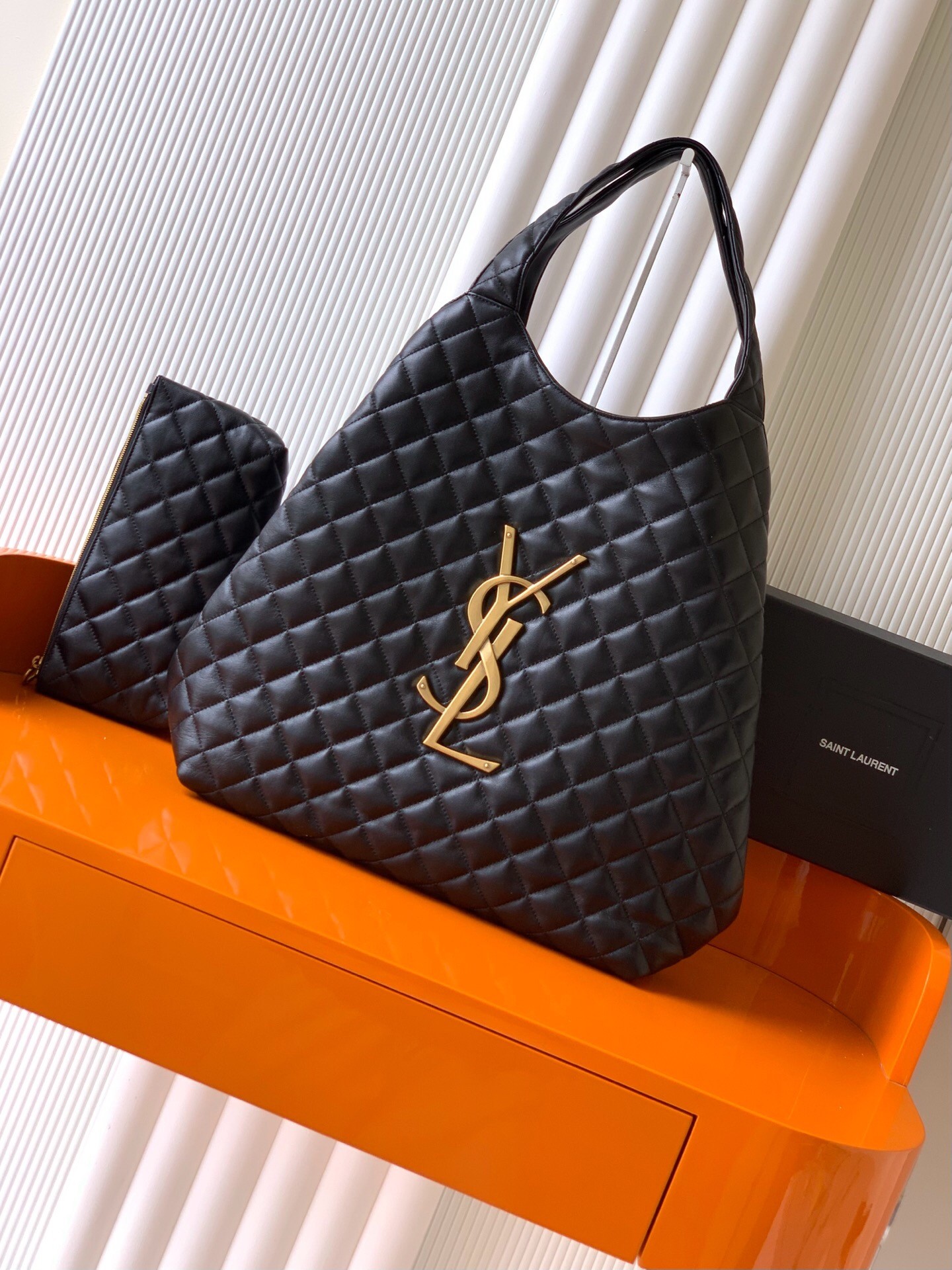 YSL Icare Maxi Shopping Bag Black - Image 6