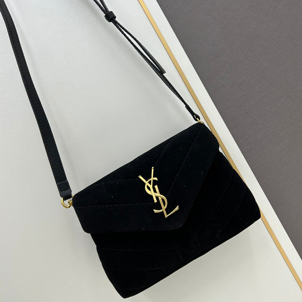 YSL LouLou Quilted Suede Bag - Image 8