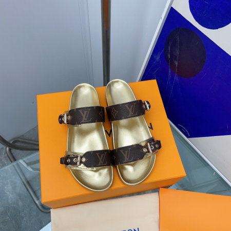 LV Bom Dia Leather Slide Sandals - Image 5