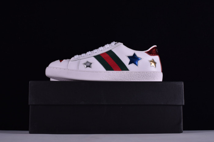 Gucci Ace Embroidered Low-Top Sneaker WITH COLORFUL STARS 431942-A38G1 - Image 13