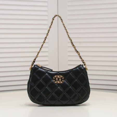 Chanel 23K Double C Hobo Chain Shoulder Bag Handbag - Image 3