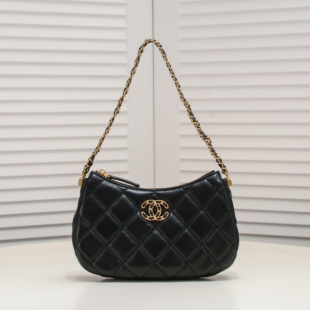 Chanel 23K Double C Hobo Chain Shoulder Bag Handbag - Image 3