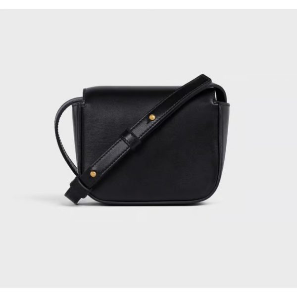 CELINE MINI TRIOMPHE IN SHINY CALFSKIN BLACK