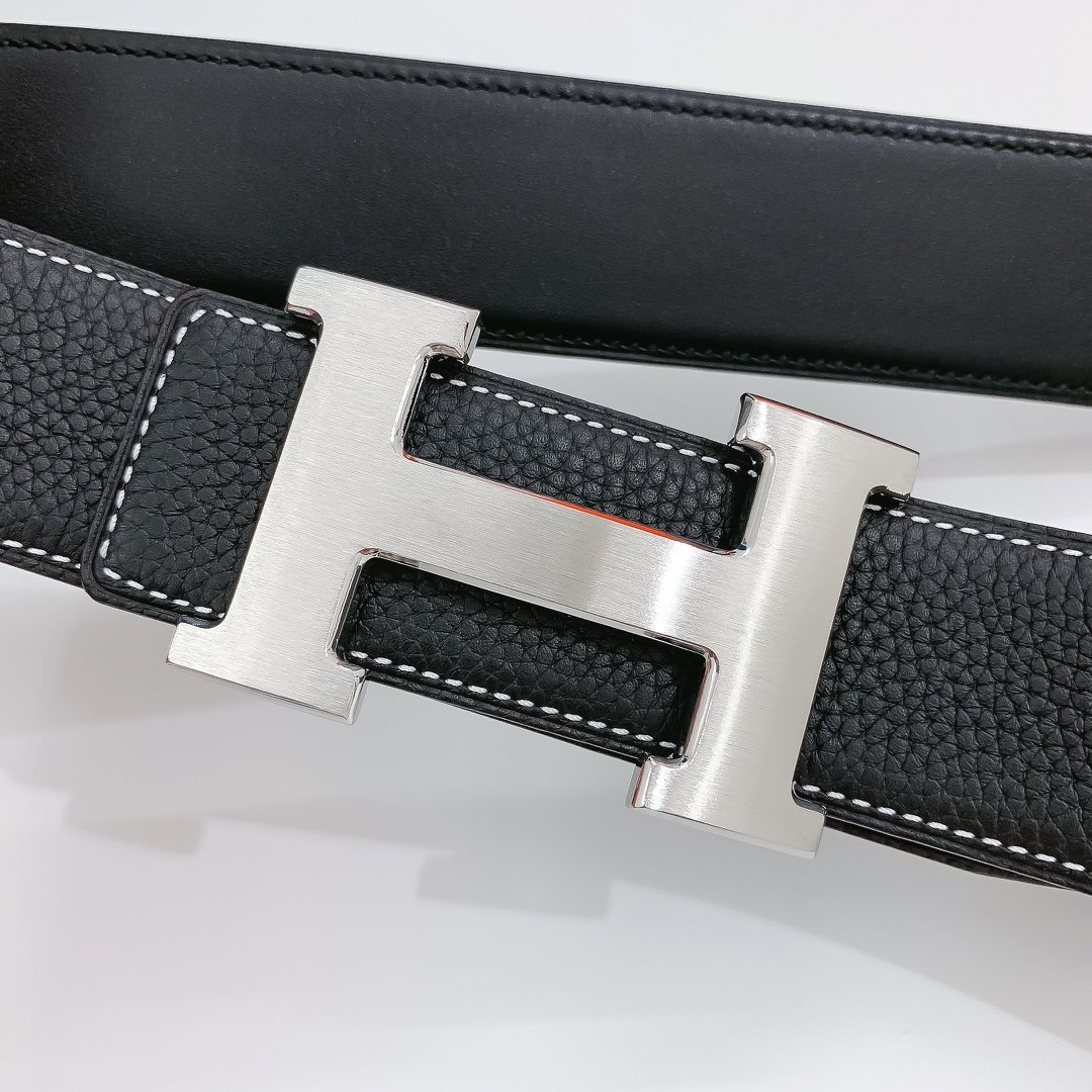Hermes H Belt Buckle & Reversible Black For Women, Women Belt 380MM - Image 1