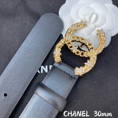 Chanel Belt With Double C Buckle Black Women Belt 30MM - Image 3
