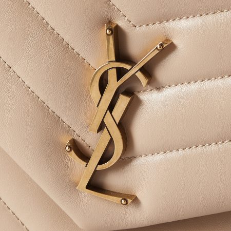 SAINT LAURENT YSL Loulou Medium Quilted Leather Shoulder Bag Beige - Image 2