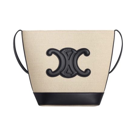 Celine Cuir Triomphe Canvas&Cowhid Bucket Bag - Image 2