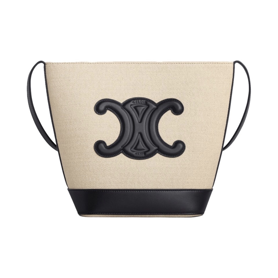 Celine Cuir Triomphe Canvas&Cowhid Bucket Bag - Image 2