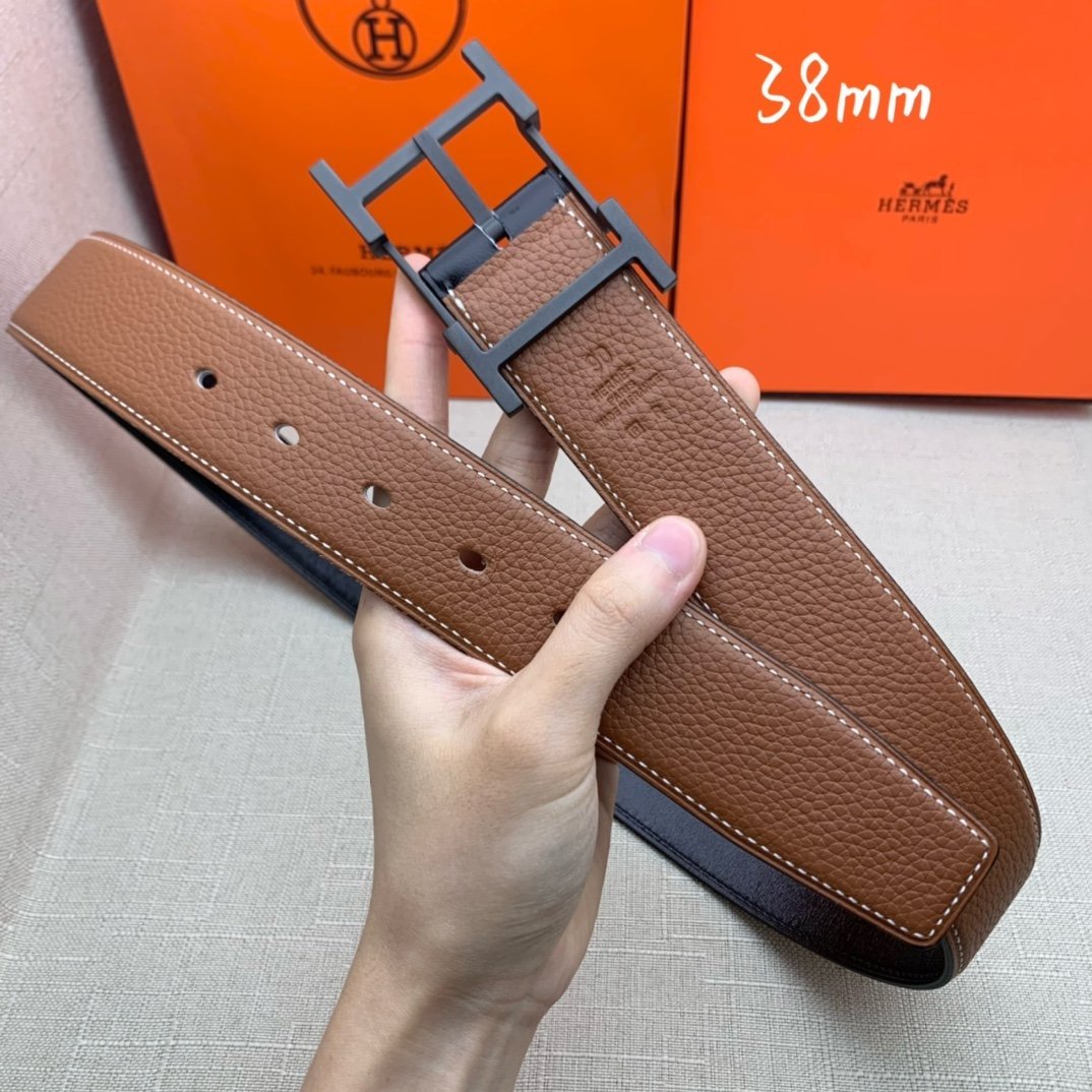 Hermes H Belt Buckle & Reversible Brown For Women, Women Belt 380MM - Image 2
