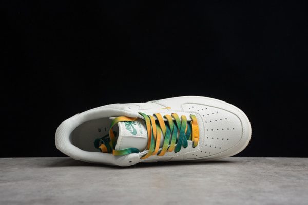 Nike Air Force 1 07 Low White Green Noise Yellow Shoes ZJ6695-303