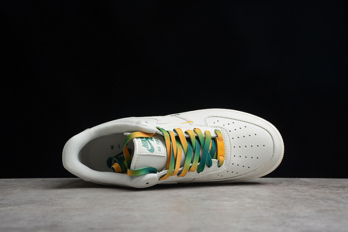 Nike Air Force 1 07 Low White Green Noise Yellow Shoes ZJ6695-303 - Image 3