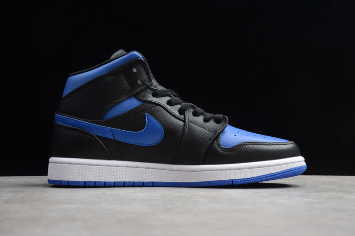 Air Jordan 1 Mid black hyper royal 554724-068 - Image 4