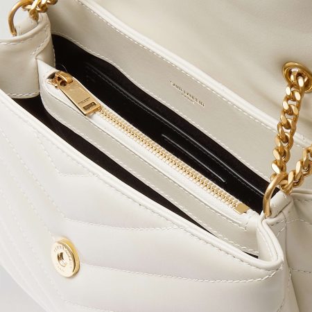 SAINT LAURENT YSL Loulou Small Quilted Leather Shoulder Bag white - Image 5