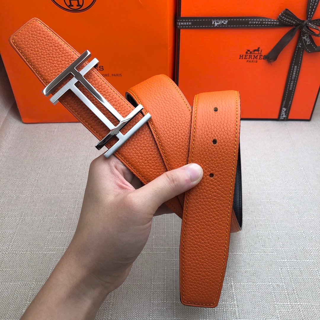 Hermes H Belt Buckle & Reversible Brown For Women, Women Belt 380MM - Image 3