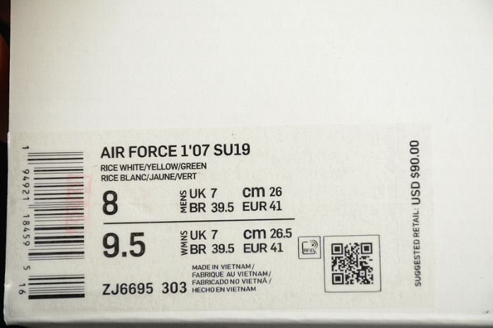 Nike Air Force 1 07 Low White Green Noise Yellow Shoes ZJ6695-303 - Image 8