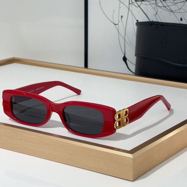 Balenciaga  Mirror leg Hollowed Out Logo   sunglasses Top quality