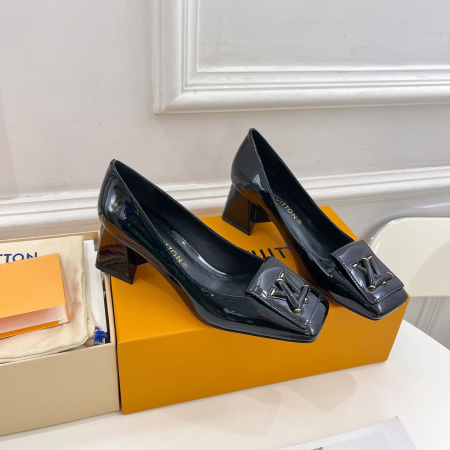 LV Trendy Casual Chunky Heels Slide Sandal - Image 5